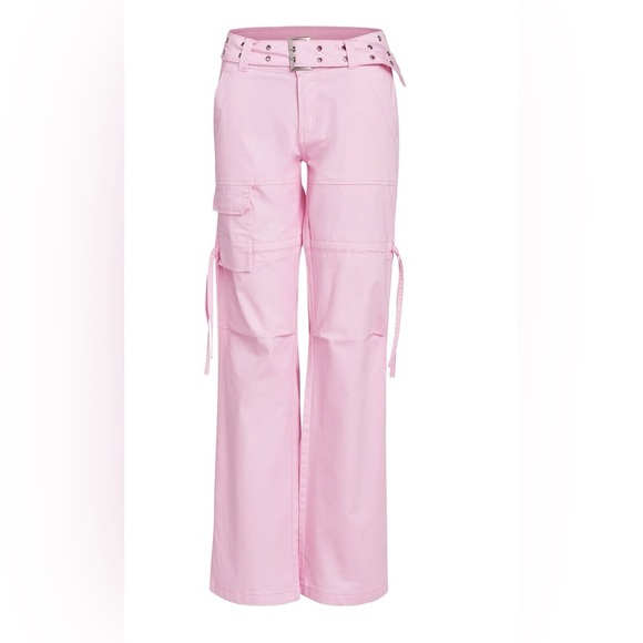 I Am Gia|Naima Cargo pants,Baby Pink with Belt buckles,y2k low waist•••Bratz - Picture 6 of 16